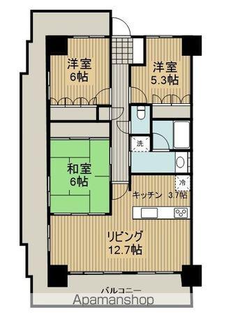 サーパス二番町第二(3LDK/2階)の間取り写真