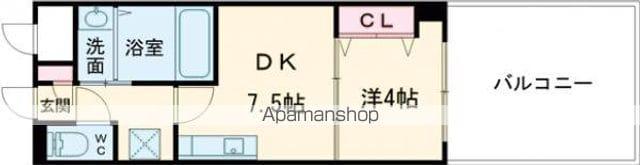 KSスクエア岸和田北町(1DK/3階)の間取り写真