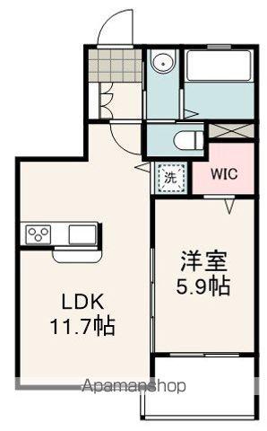 CREST鷹匠(1LDK/2階)の間取り写真