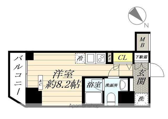 スパシエイラーレ横浜(ワンルーム/6階)の間取り写真