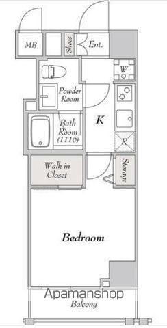 ミリアレジデンス駒込(1K/9階)の間取り写真