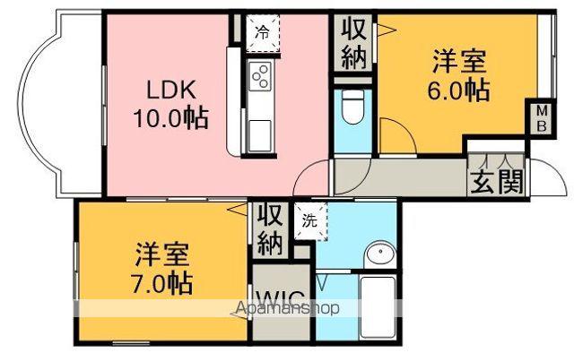 フレスクーラ・YK(2LDK/1階)の間取り写真