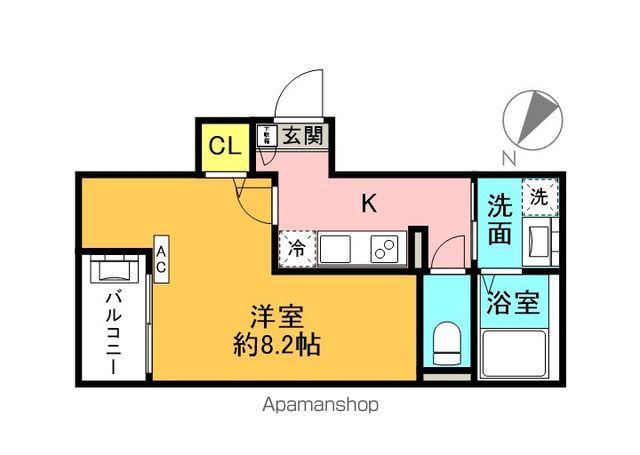 JACK KOGUKIⅠ(1K/1階)の間取り写真