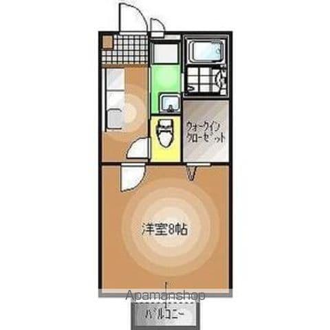 リヴェール・パルⅡ(1K/1階)の間取り写真