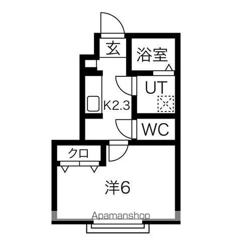 ホワイトローズ1(1K/1階)の間取り写真
