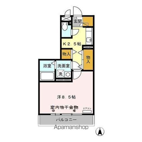 PRISMIC(1K/2階)の間取り写真