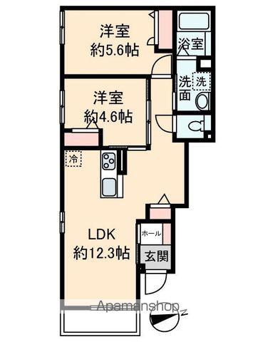 ROSE COURT C(2LDK/1階)の間取り写真