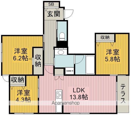 へーベルメゾンフォレスト岡上の町(3LDK/1階)の間取り写真