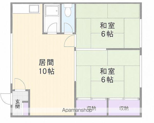 北隆ハイツ(2LDK/1階)の間取り写真