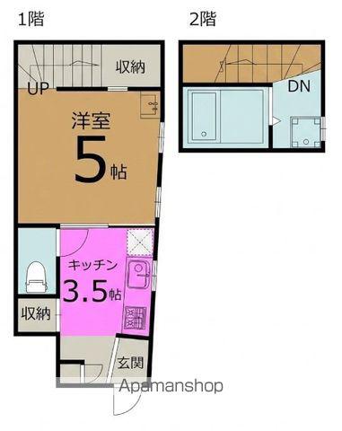 CASA ASTERIA FUKUSHIMA Ⅵ(1K/1階)の間取り写真