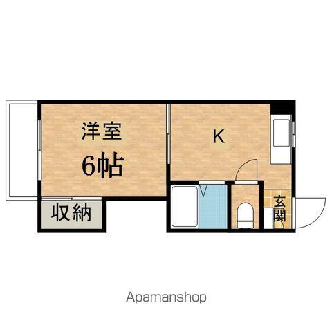 キャビン23(1K/4階)の間取り写真