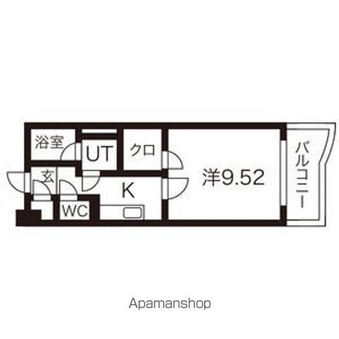 シェーンブルク(1K/3階)の間取り写真