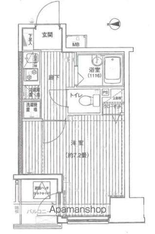 プレールドゥーク神田(1K/3階)の間取り写真