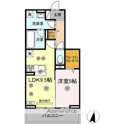 DーRESIDENCEM&K(1LDK/2階)の間取り写真