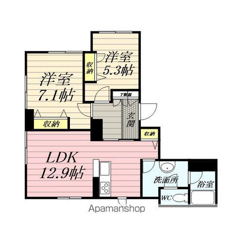フォーシスターズⅠ(2LDK/1階)の間取り写真