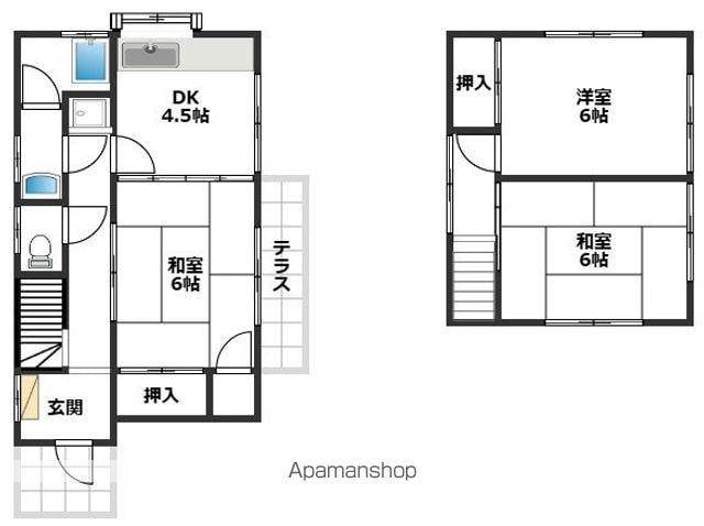 博多南線 博多南駅 徒歩23分 2階建 築40年(3K)の間取り写真