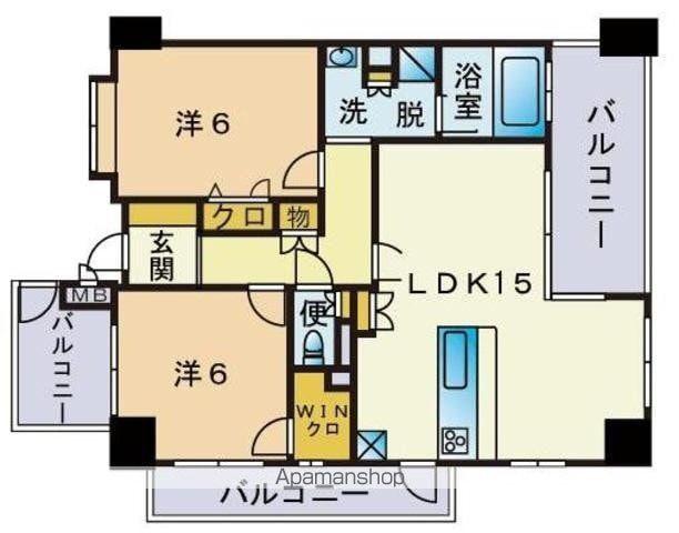 アスティオン大濠オプシス(2LDK/3階)の間取り写真