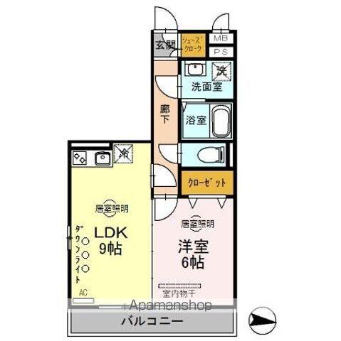 パシ・アージュパルコ(1LDK/2階)の間取り写真