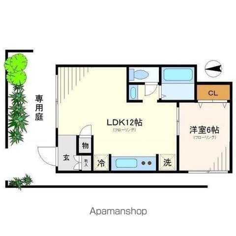 茅野ビル(1LDK/1階)の間取り写真