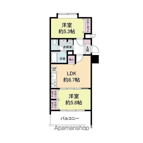 グランパーク天神(2LDK/3階)の間取り写真