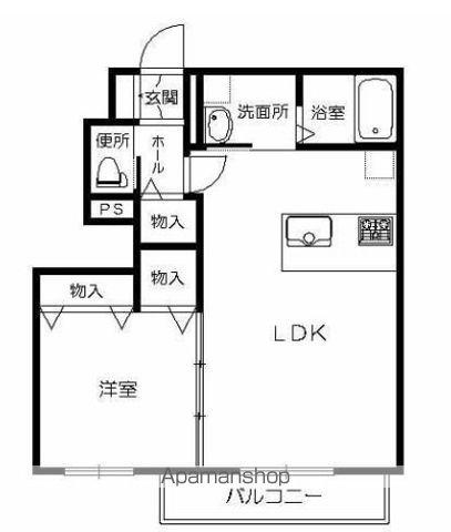 PRONUBE駅西(1LDK/1階)の間取り写真
