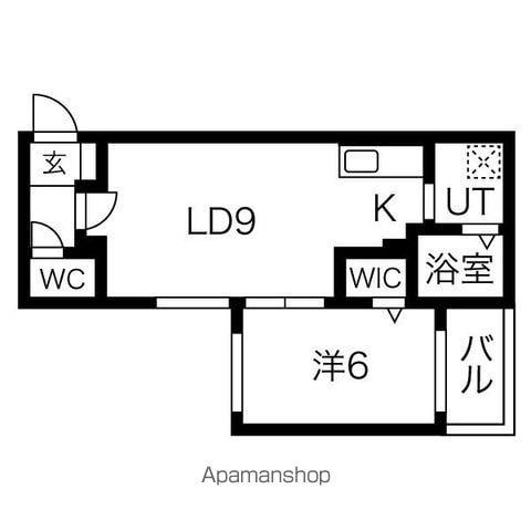 CALME令 北8条(1LDK/5階)の間取り写真
