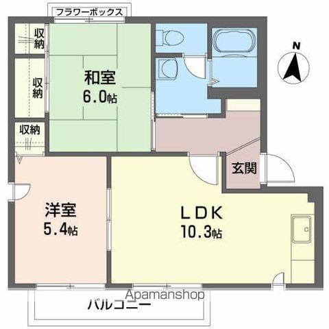 シャーメゾン北天昌寺(2LDK/2階)の間取り写真