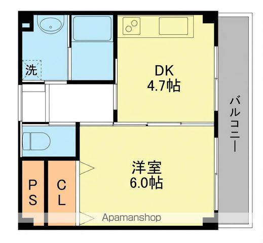 YUWASETA(1DK/9階)の間取り写真