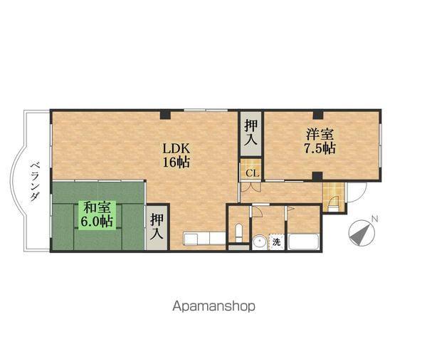 コスモハイツⅢ(2LDK/3階)の間取り写真