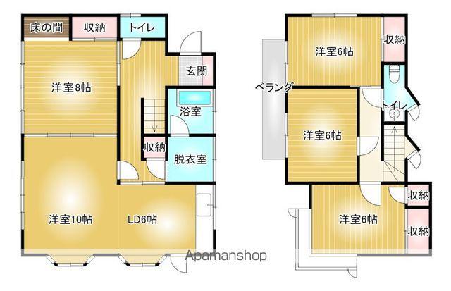 東武鉄道桐生線 三枚橋駅 徒歩1分 2階建 築38年(4LDK)の間取り写真