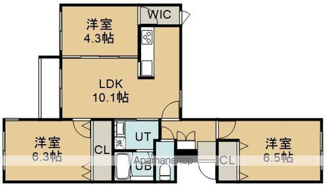 グラン・ソレーユⅡ(3DK/3階)の間取り写真