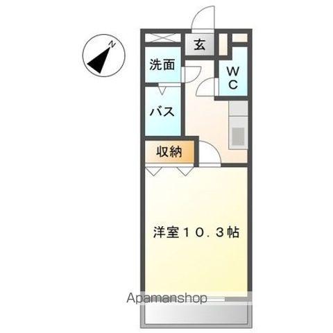 サンレジデンス(1K/1階)の間取り写真