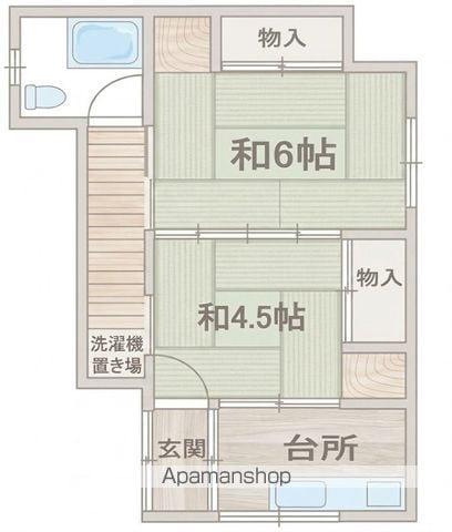 ツバキマンション(2K/1階)の間取り写真