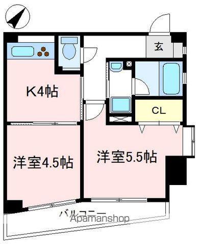 サンシャイン狭山(2K/2階)の間取り写真