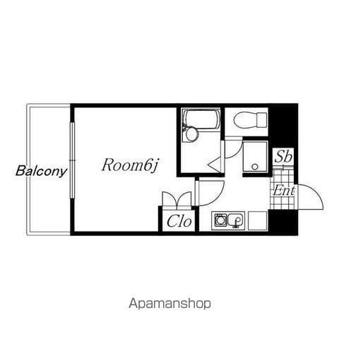 エクセス京命(1K/6階)の間取り写真