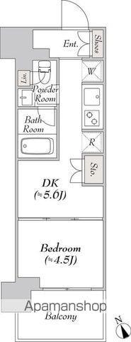ウエリスアーバン水天宮前(1DK/11階)の間取り写真
