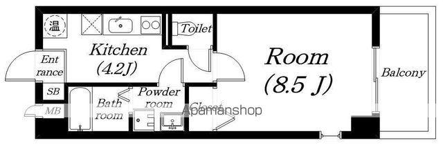 レジデンスフジマン(1K/3階)の間取り写真