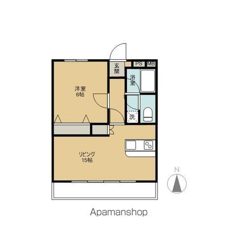 カーサ狛江(1LDK/1階)の間取り写真