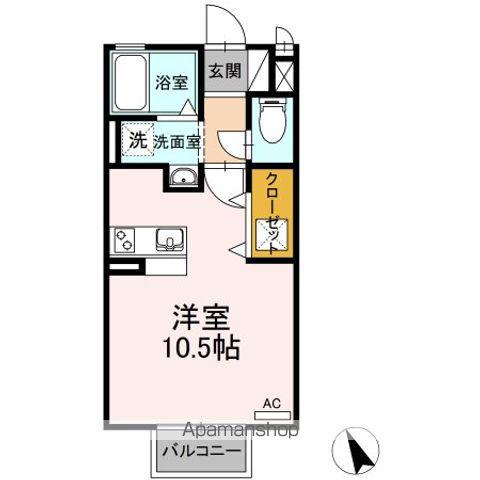 モナリエ穴橋(ワンルーム/1階)の間取り写真