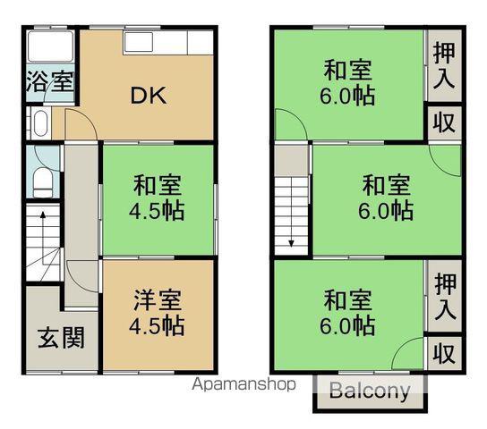 緑小島借家 南棟(5DK)の間取り写真