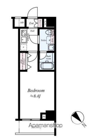 メディフィス千住大橋(1K/3階)の間取り写真