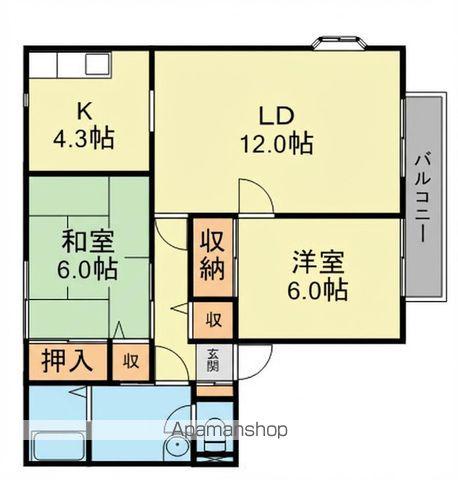 サンガーデン野洲(2LDK/2階)の間取り写真