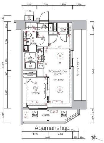 WEAVE BASE -ITABASHI HONCHO(1LDK/5階)の間取り写真