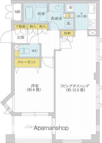 AZ小石川(1LDK/3階)の間取り写真