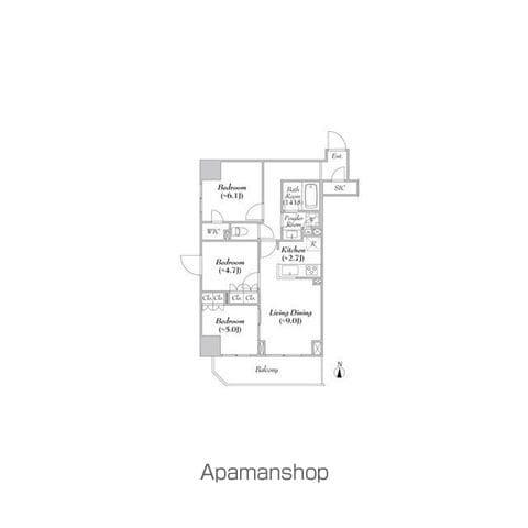 ASMACI MAISON両国Ⅱ(3LDK/6階)の間取り写真