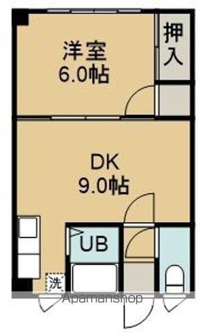 ヒルトップテラス(1DK/3階)の間取り写真