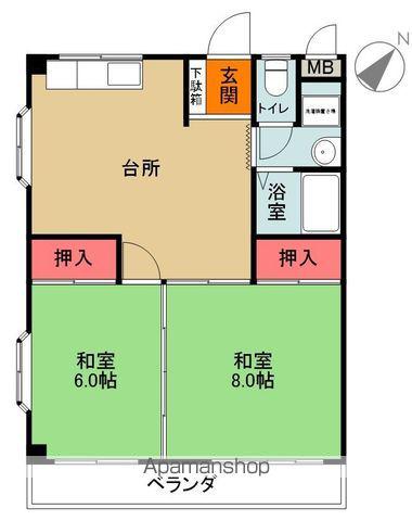 イーストテラス(2LDK/1階)の間取り写真