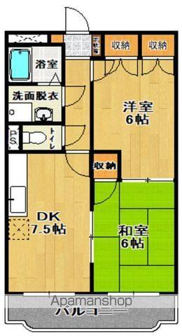 メゾンドアルファ1(2DK/4階)の間取り写真