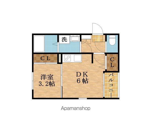 グランディールソレイユ(1DK/2階)の間取り写真