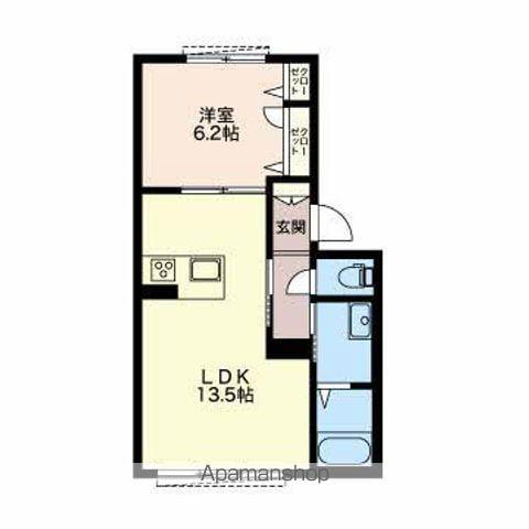 GLORIA徳川町(1LDK/1階)の間取り写真